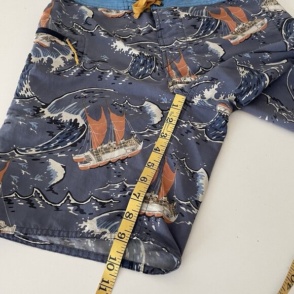 Vintage Patagonia Pataloha Swim Trunks Board Shorts Men 28 Boat Waves Hawaiian - Picture 12 of 15
